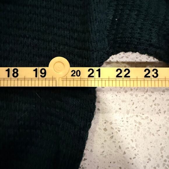 Express Forest Green Cropped Chunky Mock Neck Sweater Women Large Fall Cozy - Picture 7 of 8